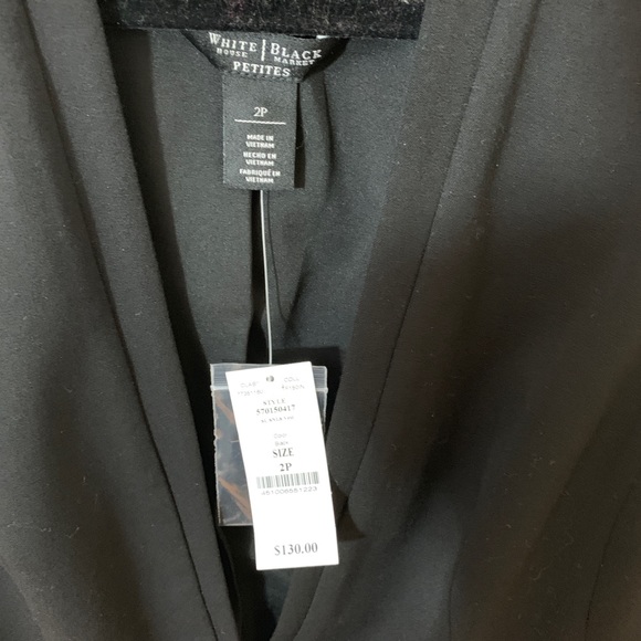 White House Black Market Sz 2 Petite Black Vest - Picture 5 of 8